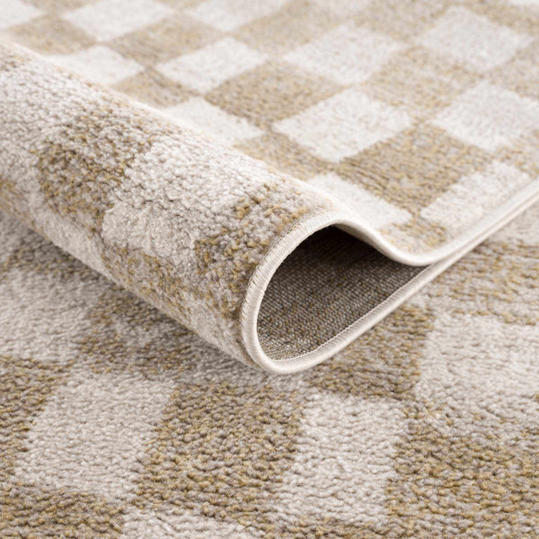 Union Rustic Jasha Checkered Beige/Brown Area Rug & Reviews Wayfair